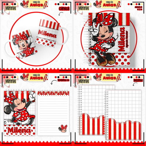 Arquivo Digital Volta Ás Aulas Minnie Vermelha #6234