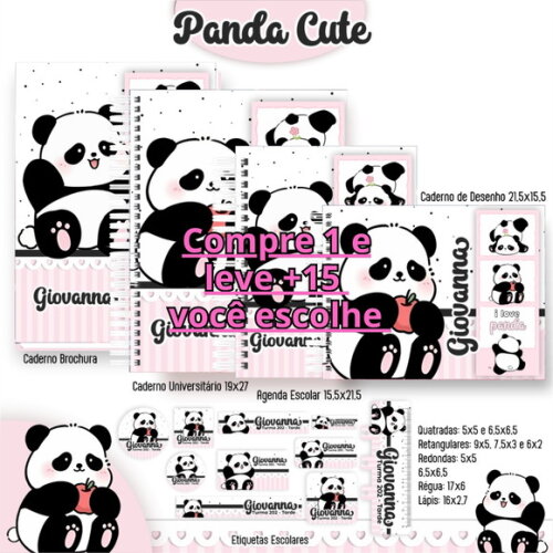 Arquivo Digital Volta Ás Aulas Panda Cute #6029