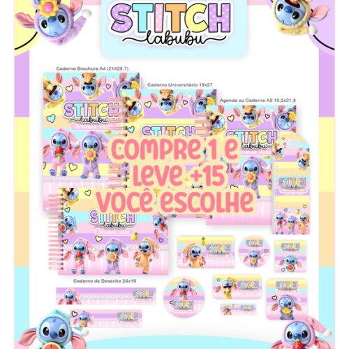 Arquivo Digital Volta Ás Aulas Stitch Labubu 2026 #7520