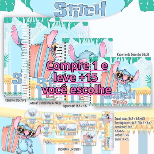 Arquivo Digital Volta Ás Aulas Stitch Menino 2025 #6269