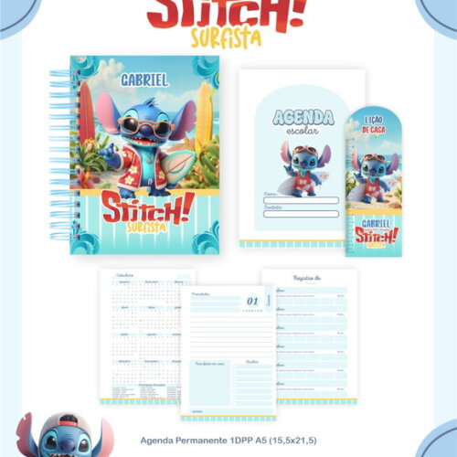 Arquivo Digital Volta Ás Aulas Stitch Surfista 2026 #7337