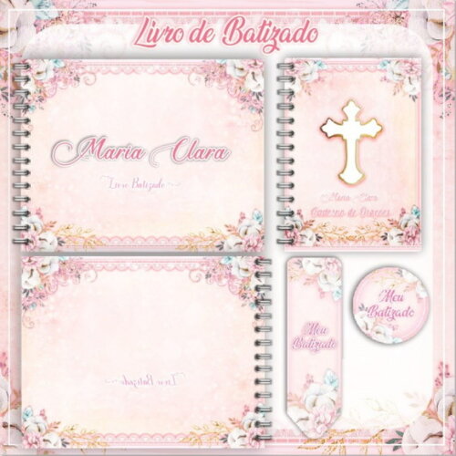 Arquivo Livro Batizado e Caderno de Oração Floral #1212