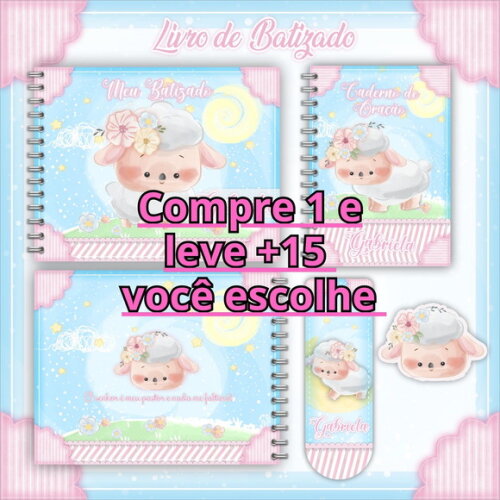 Arquivo Livro Batizado e Caderno de Oração Ovelha #1213