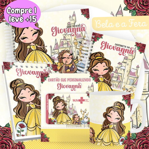 Arquivo Livro do Bebê e Caderneta Bela e a Fera #2567