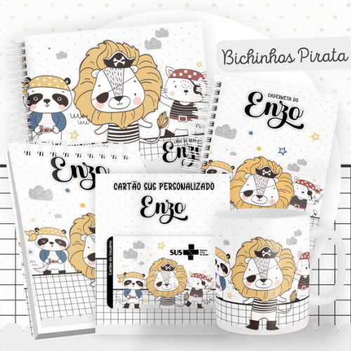 Arquivo Livro do Bebê e Caderneta Bichinhos Piratas #2573