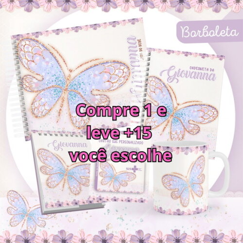 Arquivo Livro do Bebê e Caderneta Borboleta #1493