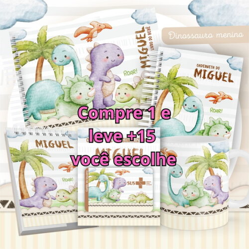 Arquivo Livro do Bebê e Caderneta Dinossauro #1481