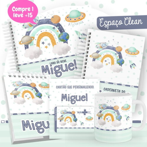 Arquivo Livro do Bebê e Caderneta Espaço Clean #2552