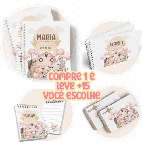 Arquivo Livro do Bebê e Caderneta Fazendinha Menina #7630