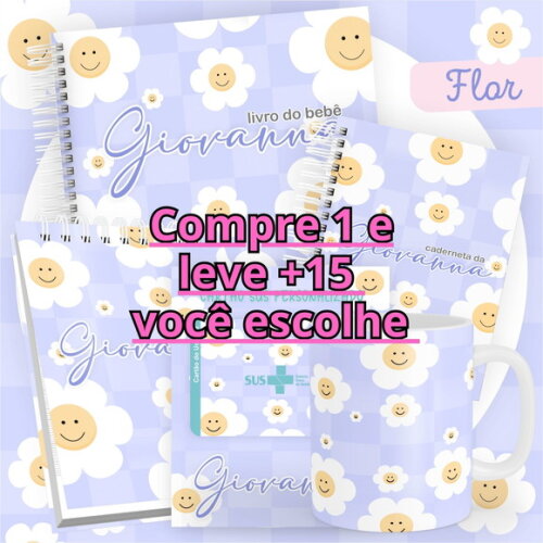 Arquivo Livro do Bebê e Caderneta Flor #2531