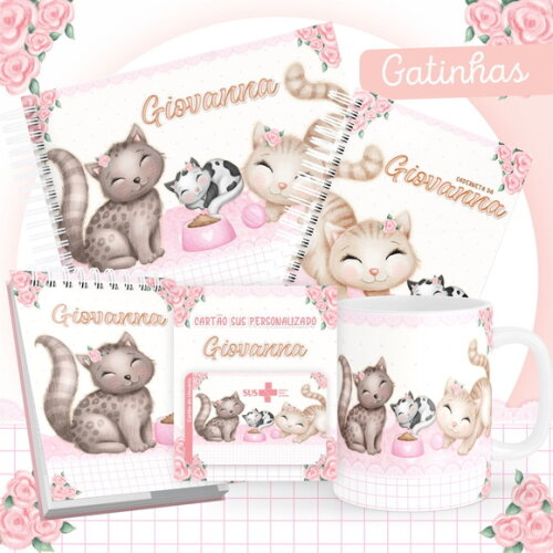 Arquivo Livro do Bebê e Caderneta Gatinhas #1471