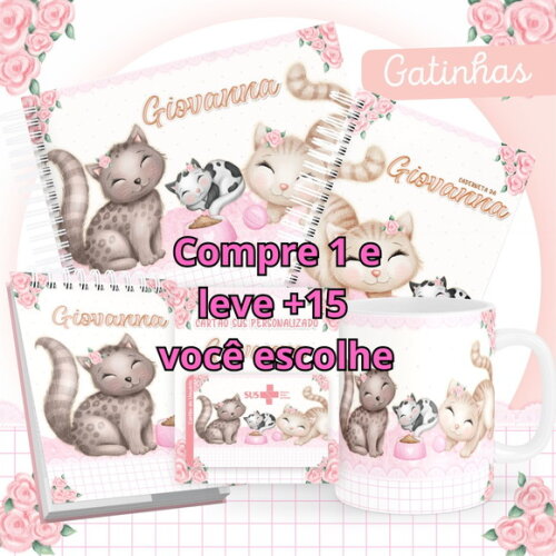 Arquivo Livro do Bebê e Caderneta Gatinhas #1471