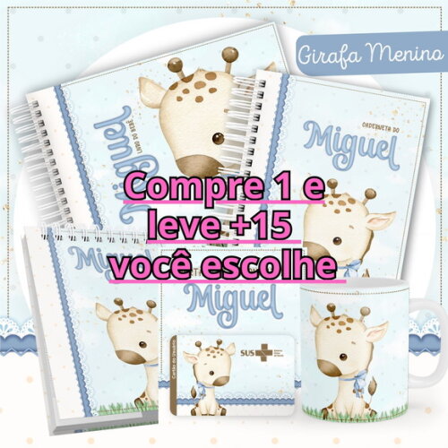 Arquivo Livro do Bebê e Caderneta Girafinha #2537