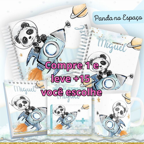 Arquivo Livro do Bebê e Caderneta Panda no Espaço #1464