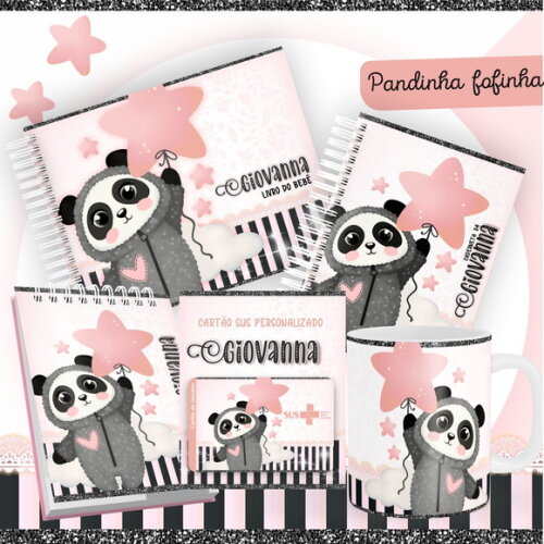 Arquivo Livro do Bebê e Caderneta Pandinha Fofa #1462