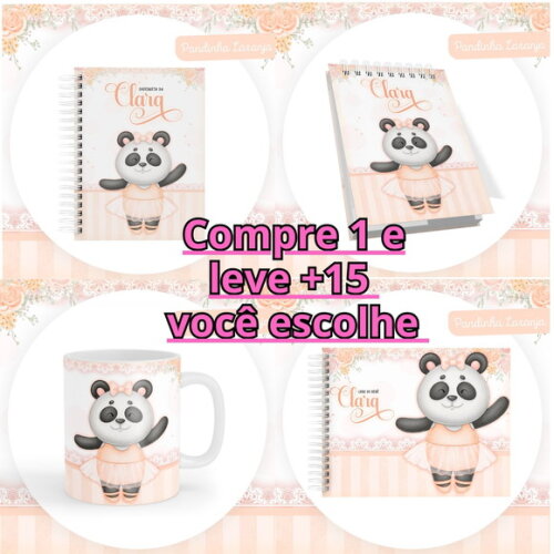 Arquivo Livro do Bebê e Caderneta Pandinha Laranja #2536