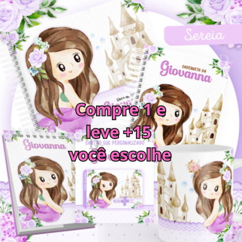 Arquivo Livro do Bebê e Caderneta Sereia Roxa #1450