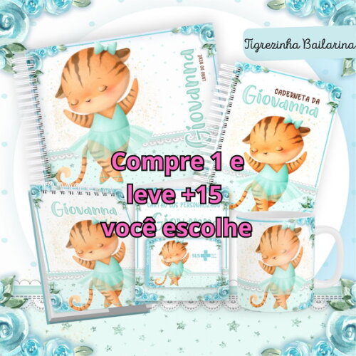 Arquivo Livro do Bebê e Caderneta Tigresinha Bailarina #1443