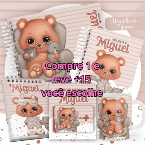 Arquivo Livro do Bebê e Caderneta Ursinho #1435