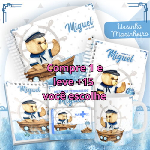 Arquivo Livro do Bebê e Caderneta Ursinho Marinheiro #1440
