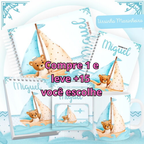 Arquivo Livro do Bebê e Caderneta Ursinho Marinheiro #1441