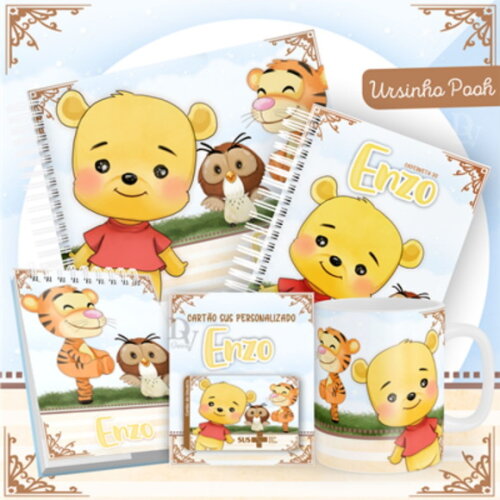 Arquivo Livro do Bebê e Caderneta Ursinho Pooh #1438