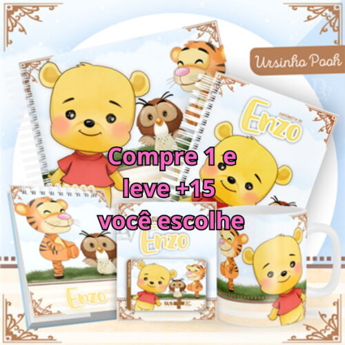 Arquivo Livro do Bebê e Caderneta Ursinho Pooh #1438