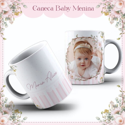 Arte Caneca Baby Menina #7574