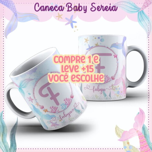 Arte Caneca Sereia Aquarelada #7573
