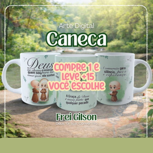 Arte de Caneca Frei Gilson #7743