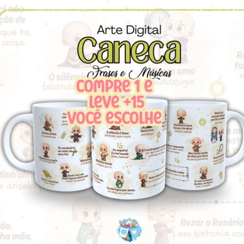 Arte de Caneca Frei Gilson Frases e Músicas #7567