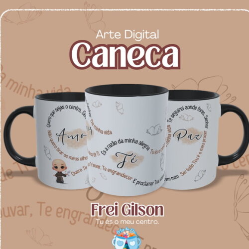 Arte de Caneca Frei Gilson Tu És o Centro #7561