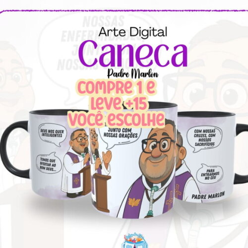Arte de Caneca Padre Marlon #7570
