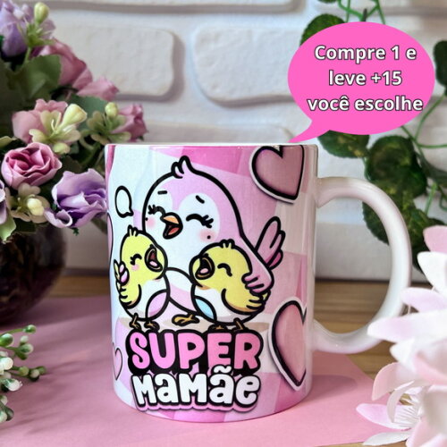 Arte Digital Sublimação Caneca Dia das Mães #4120