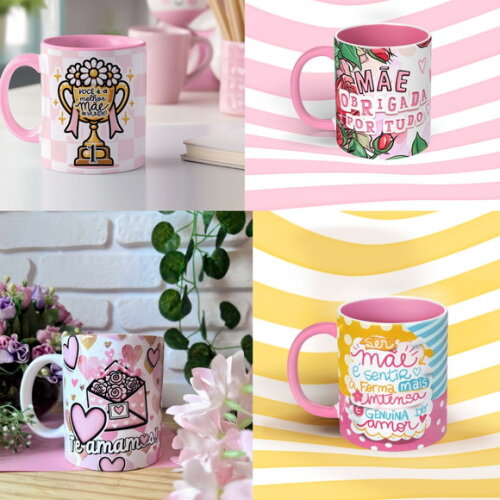 Arte Digital Sublimação Caneca Dia das Mães #4120