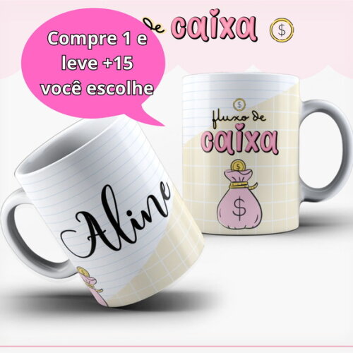 Arte Digital Sublimação Caneca Fluxo de Caixa #4227