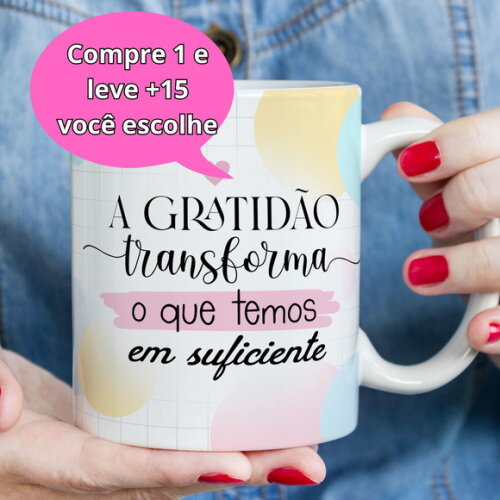 Arte Digital Sublimação Caneca Gratidão #4232