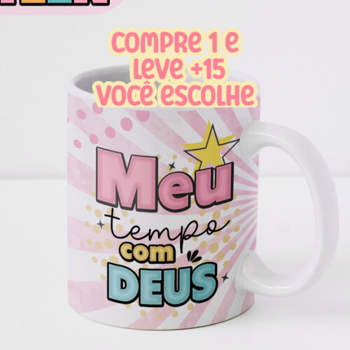Arte Digital Sublimação Caneca Meu Tempo com Deus #4215