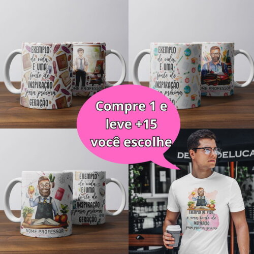 Arte Digital Sublimação Caneca Professor #4184
