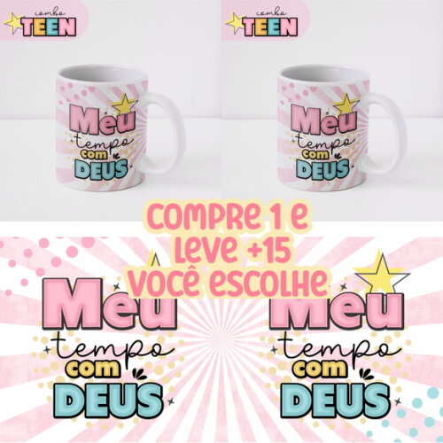Arte Digital Sublimação Caneca Meu Tempo com Deus #4215