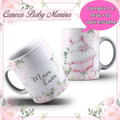 Arte para Sublimação Caneca Baby Menina #4085