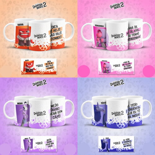 Arte Digital Sublimação Divertidamente Caneca #4587