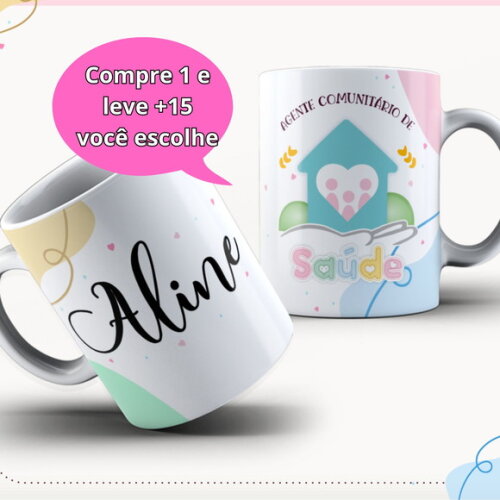 Arte para Sublimação Caneca- Agente de Saúde #4052