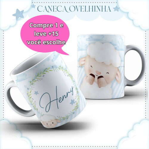 Arte para Sublimação Caneca Ovelhinha #4074