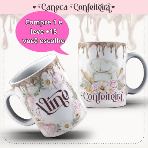 Arte para Sublimação Caneca- Confeitaria #4058