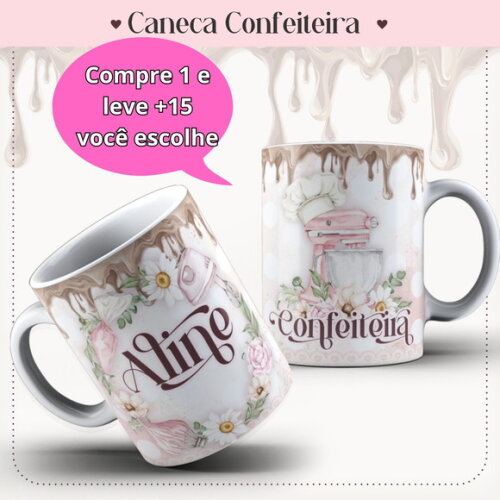Arte para Sublimação Caneca- Confeitaria #4057