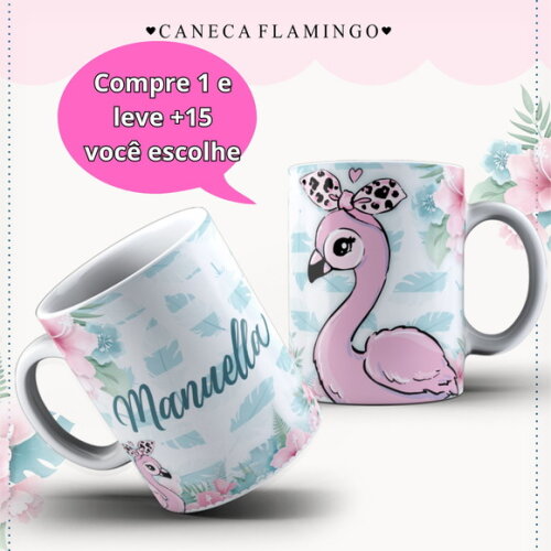 Arte para Sublimação Caneca- Flamingo #4044