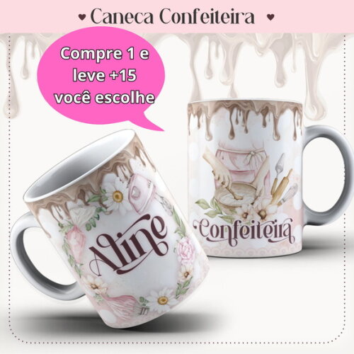 Arte para Sublimação Caneca- Confeitaria #4059