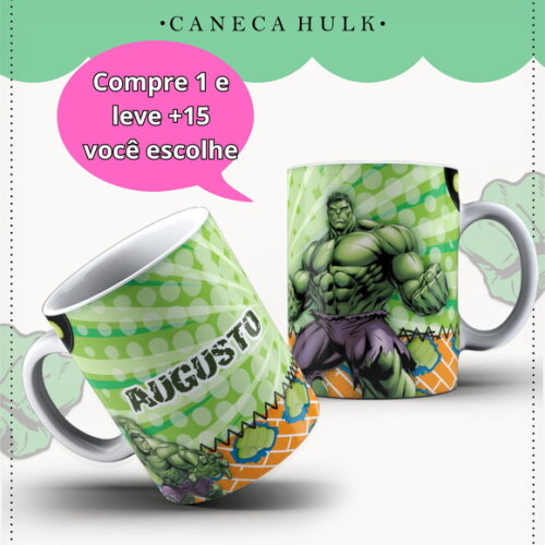 Arte para Sublimação Caneca- Hulk #4047