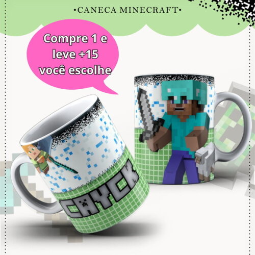 Arte para Sublimação Caneca- Minecraft #4045